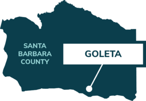 map showing location of Goleta