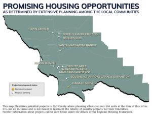 Map of promising housing opportunities in SLO County