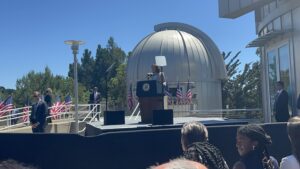 Vice President Harris speaks at the Chabot Space center in Oakland