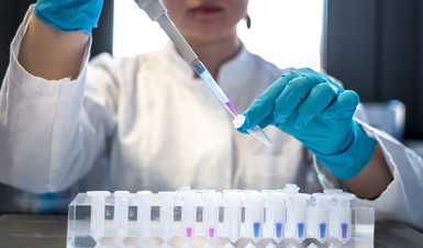 woman with test tubes