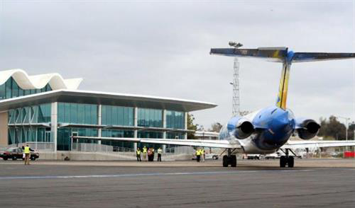 airplane outisde Santa Maria airport