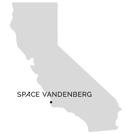 map of california with space vandenberg highlighted