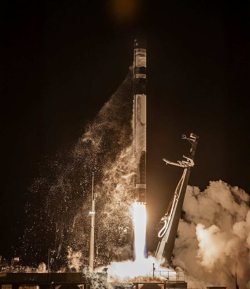 rocket launching at night
