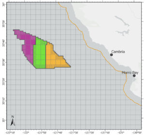 Map of Morro Bay Wind Energy Area lease areas
